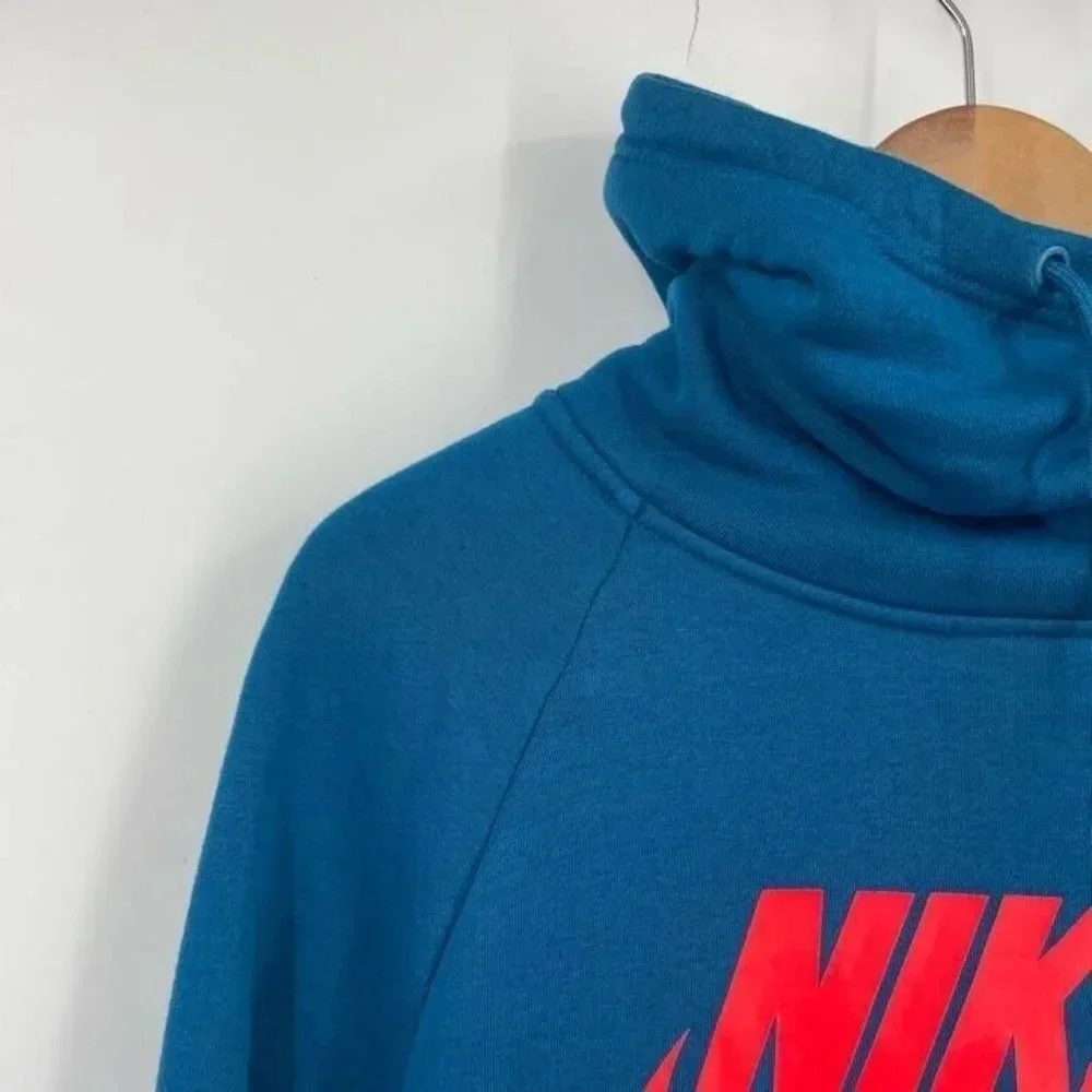 Nike Women's Funnel Neck Long Sleeve Logo Hoodie‎ Size M